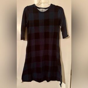 Riah Fashion Black and Blue/Green Plaid Dress
